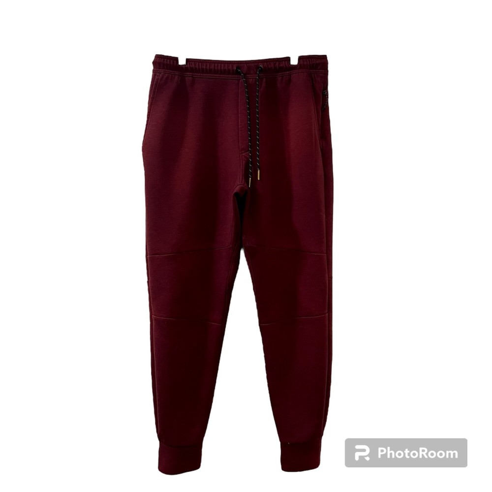 American Eagle Maroon Fleece Elastic Drawstring Waist Jogger Pants Size Large